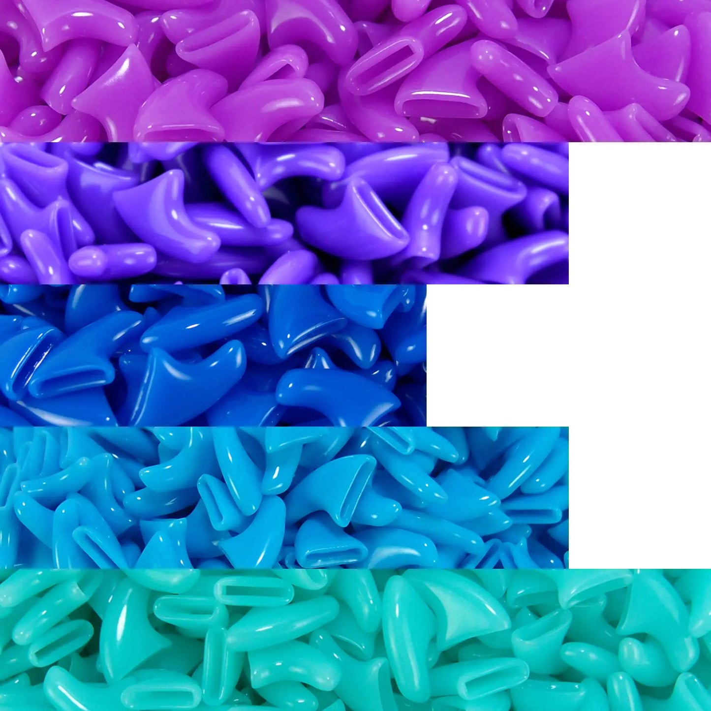 zetpo 100 pcs Cat Nail Caps | Cat Claw Covers | with Adhesives and Applicators (L Purple Violet Blue Sky Blue Turquoise)