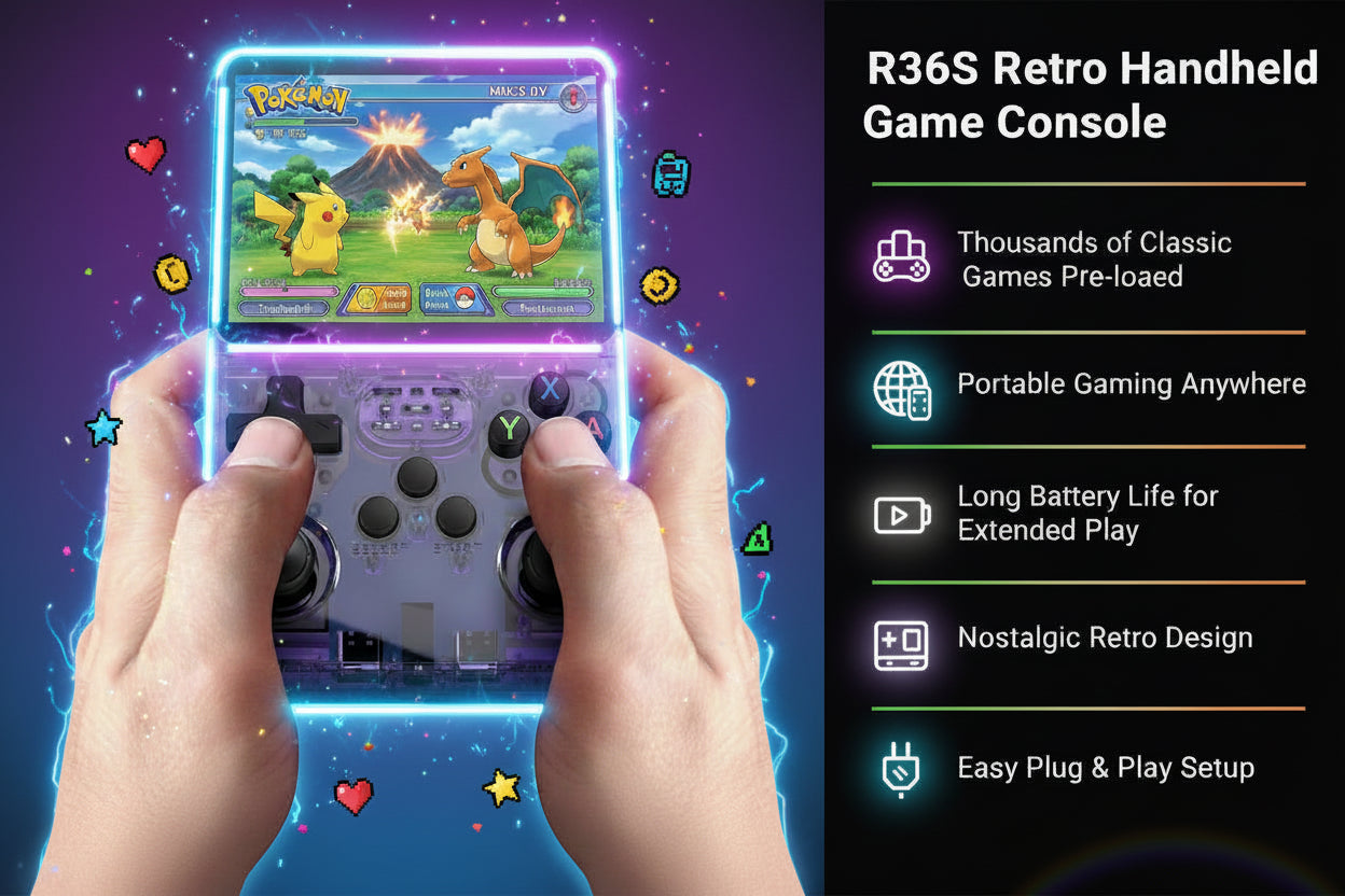 R36S Retro Handheld Game Console – 20,000+ Classic Games, Portable Gaming System